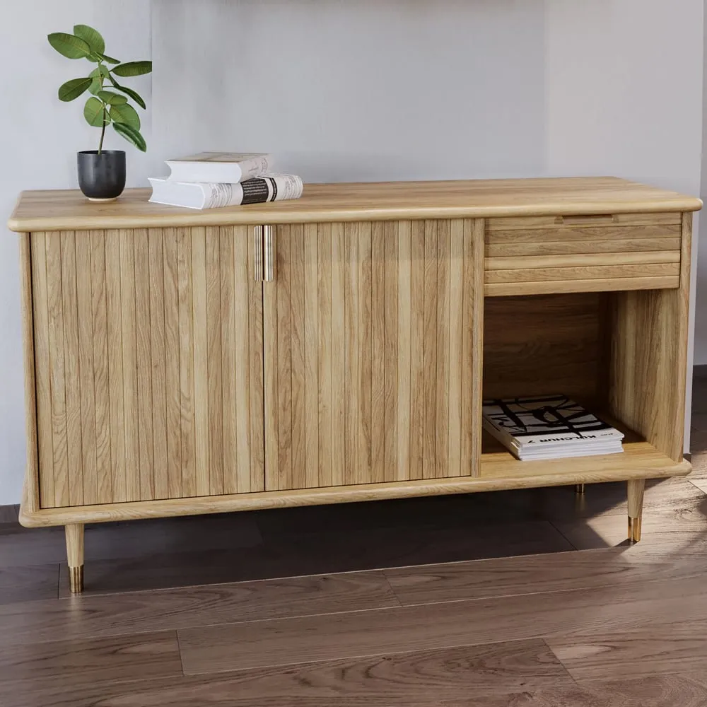 Rumbek Sideboard with 2 Doors 1 Drawer - Natural image