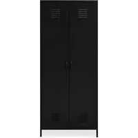 Rumi 2 Door Wardrobe - Black, Metal