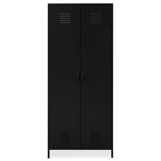 Rumi 2 Door Wardrobe - Black, Metal image