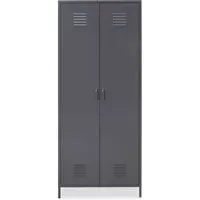 Rumi 2 Door Wardrobe - Grey, Metal