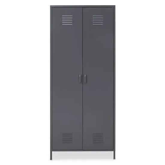Rumi 2 Door Wardrobe - Grey, Metal