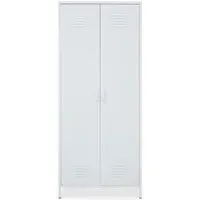 Rumi 2 Door Wardrobe - White, Metal