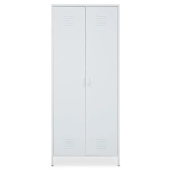 Rumi 2 Door Wardrobe - White, Metal