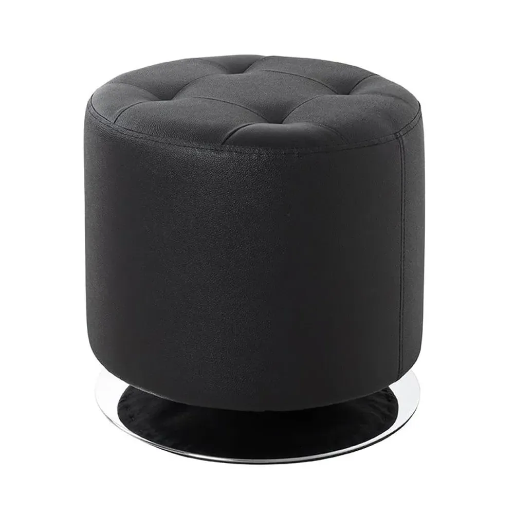 Runnells Adjustable Bar Stool with Footrest - Black, Leather image