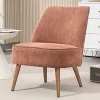 Rupert Fabric Bedroom Chair with Wooden Legs - Copper