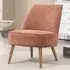 Rupert Fabric Bedroom Chair with Wooden Legs - Copper