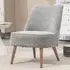 Rupert Fabric Bedroom Chair with Wooden Legs - Grey