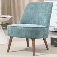 Rupert Fabric Bedroom Chair with Wooden Legs - Teal