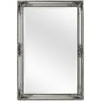 Rustin Wall Mirror with Carved Detail - Silver, MDF