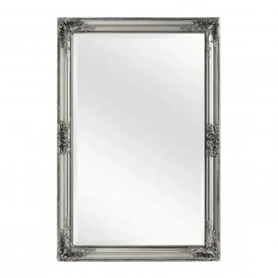 Rustin Wall Mirror with Carved Detail - Silver, MDF image