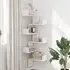 Ruston Corner Wall Shelf with 6 Shelves - White, Engineered Wood