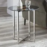 Ruston End Table - Grey, Glass