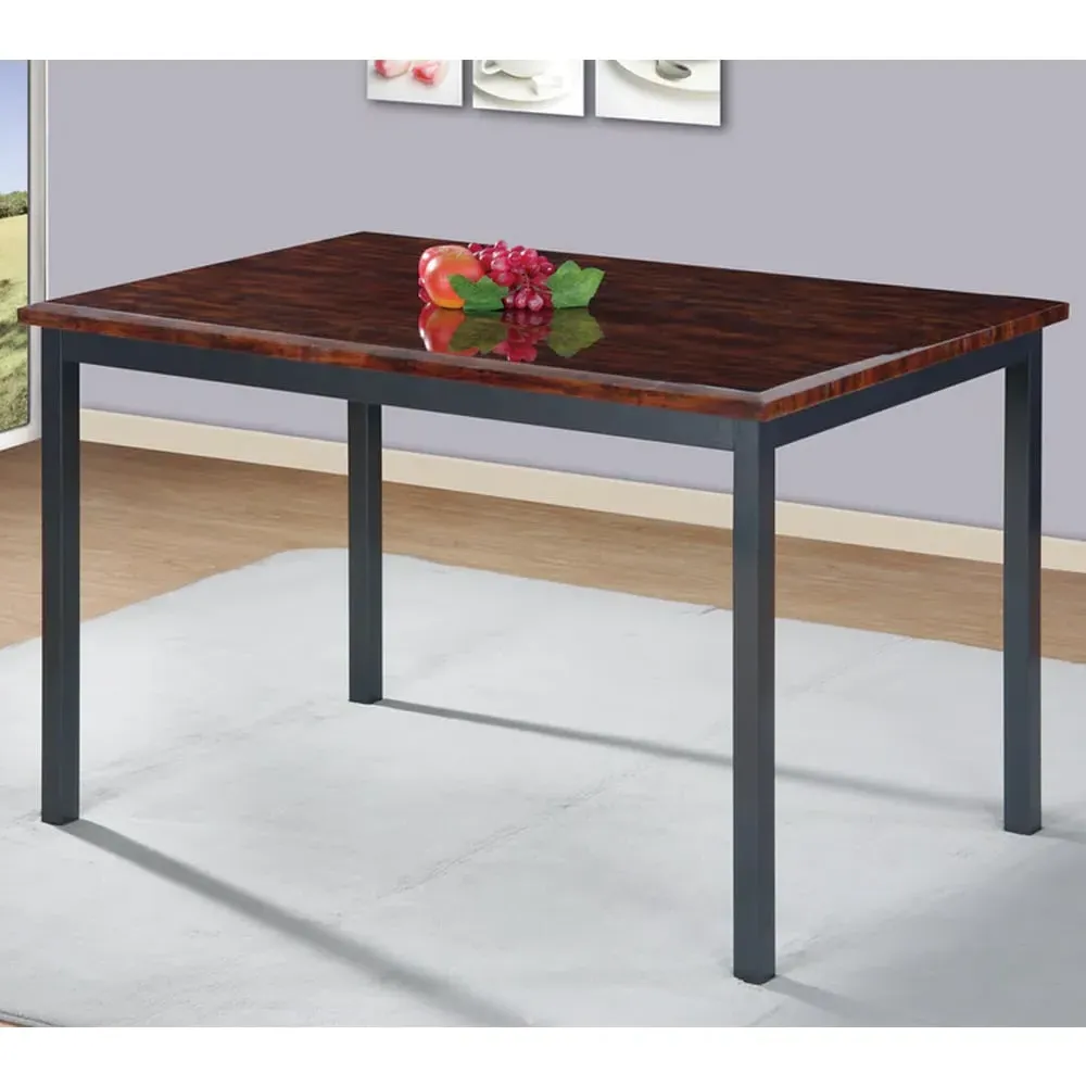 Ruston Large Gloss Dining Table - Brown, MDF