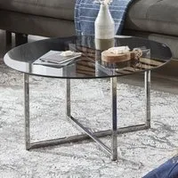 Ruston Side Table - Grey, Glass