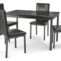 Ruston Small Gloss Dining Table - Charcoal Black, MDF