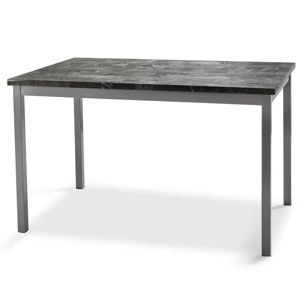 Ruston Small Gloss Dining Table - Grey, MDF