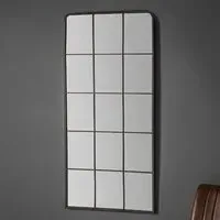 Rutherford Window Pane Wall Mirror - Black, Metal