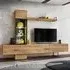Ryan Entertainment Unit with LED Lights - Flagstaff Oak