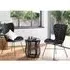 Rybnik Rattan Bistro Set with 2 Puqi Wing Chairs - Black