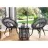 Rybnik Rattan Bistro Set with 2 Suzano Chairs - Black