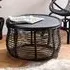 Rybnik Round Coffee Table - Black, Rattan