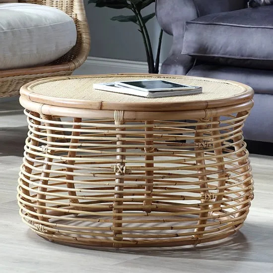Rybnik Round Coffee Table - Natural, Rattan