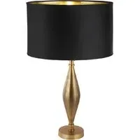 Rye Velvet Shade Table Lamp - Black, Antique Brass
