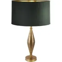 Rye Velvet Shade Table Lamp - Green, Antique Brass
