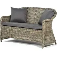 Ryker 2-Seater Rattan Sofa with Cushions - Brown