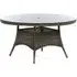 Ryker Large Round Dining Table with Glass Top - Brown, Rattan