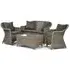 Ryker Rattan Lounge Sofa Set with Glass Coffee Table - Brown Grey