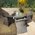 Ryker Round Dining Set with 4 Armchairs - Brown Grey, Rattan