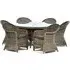 Ryker Round Dining Set with 6 Armchairs - Brown Grey, Rattan