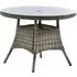 Ryker Small Round Dining Table with Glass Top - Brown, Rattan