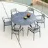 Rykon 1300mm Dining Set with 6 Armchairs - Grey, Glass