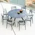 Rykon 1300mm Dining Set with 8 Armchairs - Grey, Glass