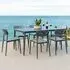 Rykon 1500mm Dining Set with 6 Chairs - Grey, Glass