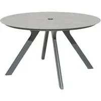 Rykon Round Dining Table - Grey, Glass