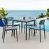Rykon Square Dining Set with 4 Chairs - Grey, Glass