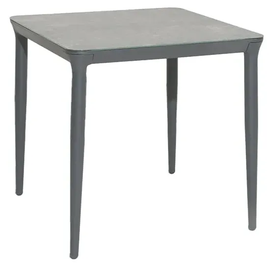 Rykon Square Outdoor Dining Table - Grey, Glass image