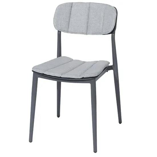 Rykon Stacking Dining Chair - Grey, Aluminium image