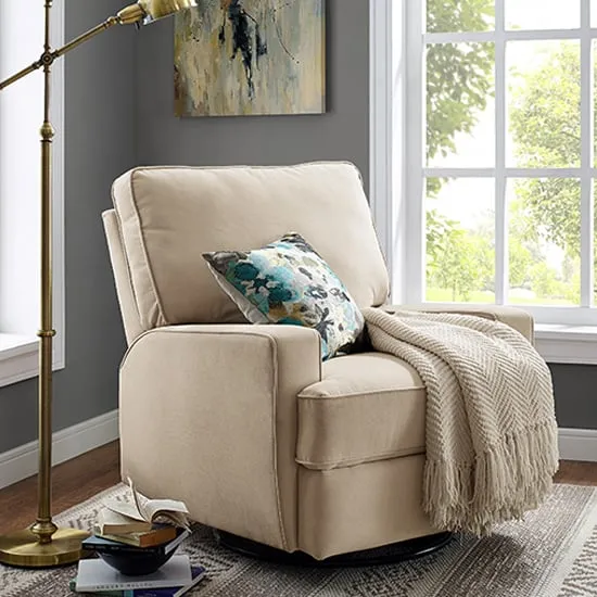 Rylie Recliner Armchair - Beige, Fabric