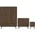 Rynok 3-Door Wardrobe Furniture Set - Black, Wood