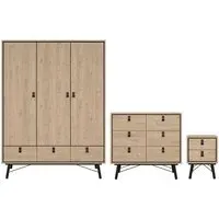 Rynok 3-Door Wardrobe Furniture Set - White, Wood