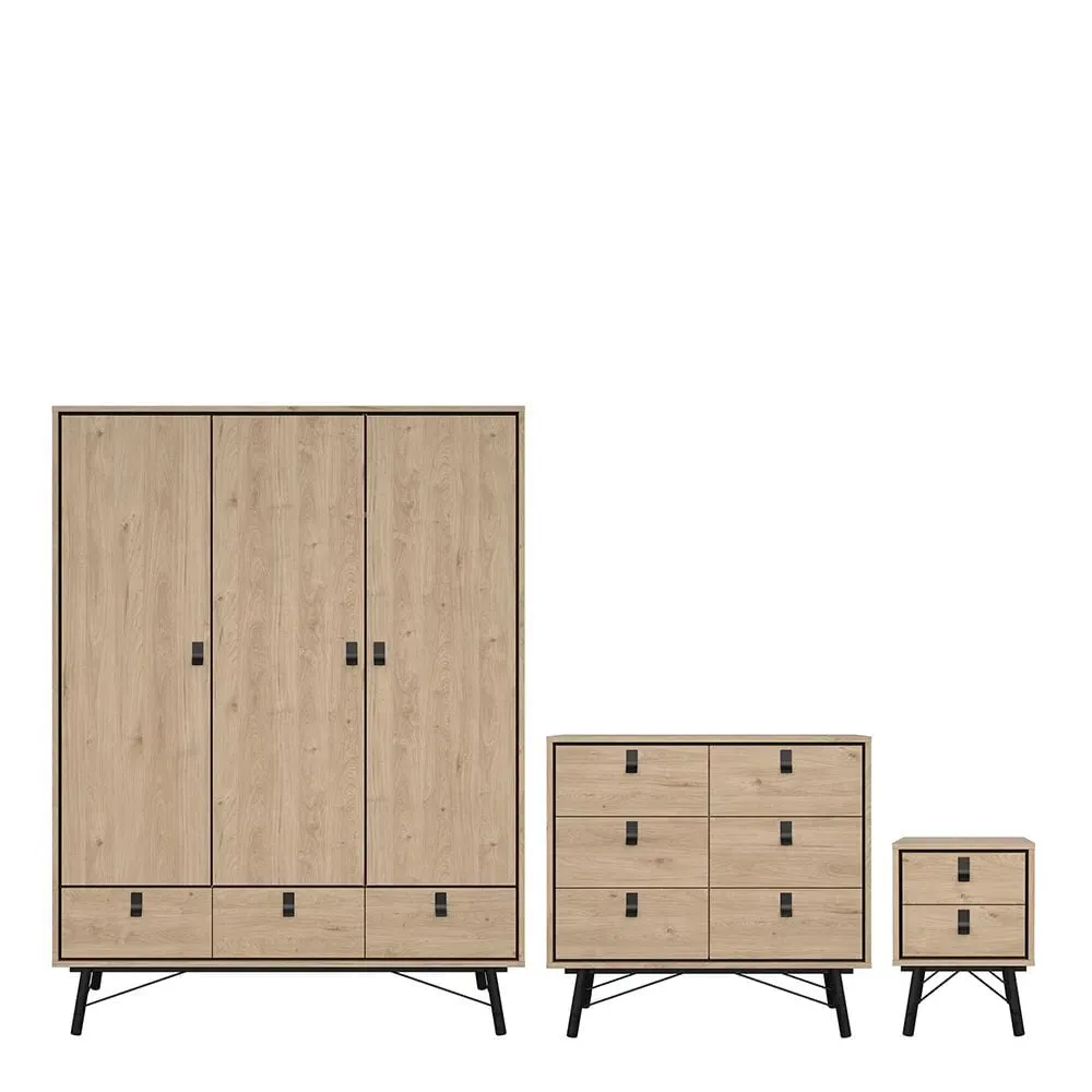 Rynok 3-Door Wardrobe Furniture Set - White, Wood image