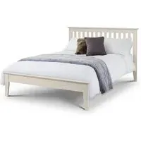 Saadet Double Size Bed Frame - Ivory, Lacquered MDF