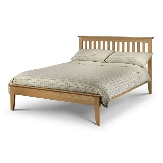 Saadet King Size Bed Frame - Oak, Solid Oak