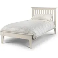 Saadet Single Size Bed Frame - Ivory, Lacquered MDF