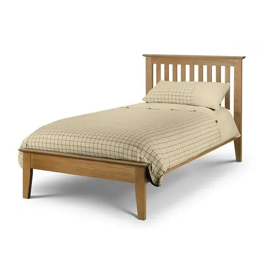 Saadet Single Size Bed Frame - Oak, Solid Oak