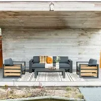 Saar 3-Seater Lounge Set - Mystic Grey, Aluminium